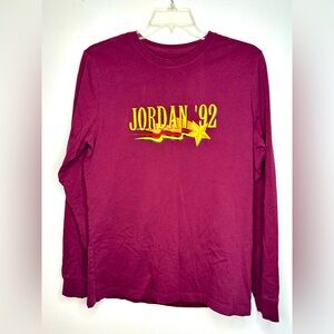Air Jordon, Jordon ‘92 maroon long sleeve shirt, size large